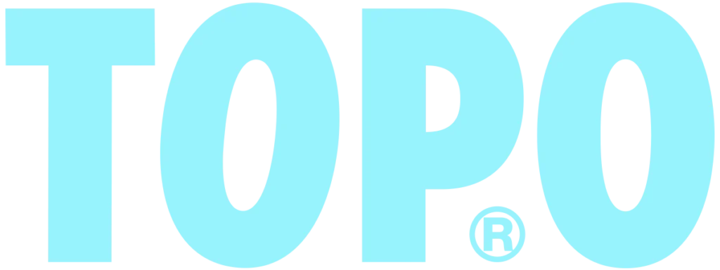 Logotipo con letras de la agencia Topo